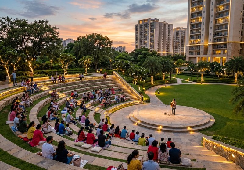Outdoor amphitheatre at Brigade Whitefield Kadugodi