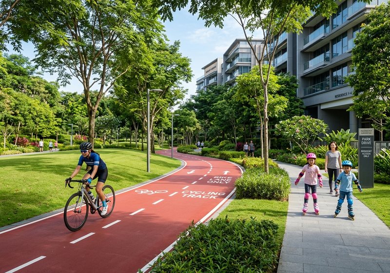Cycling track at Brigade Whitefield Kadugodi