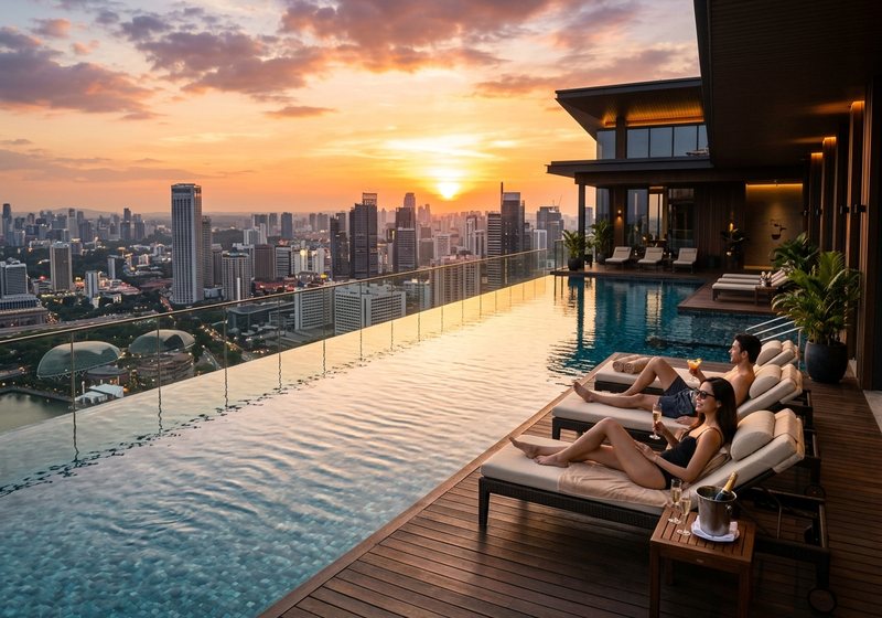 Rooftop infinity pool at Brigade Whitefield Kadugodi