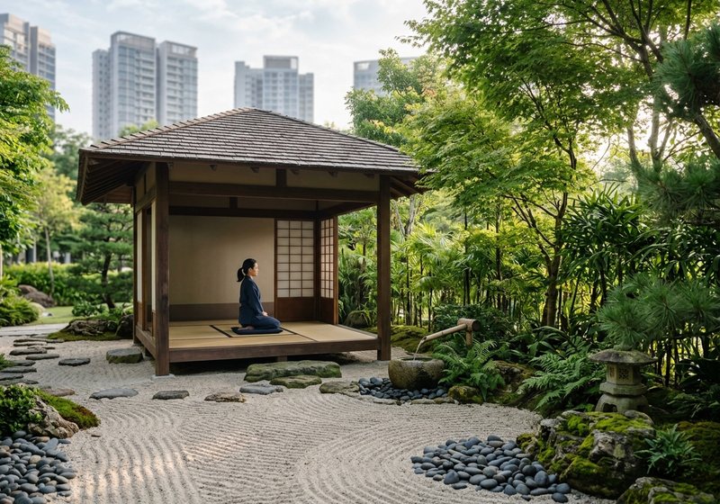 Zen garden at Brigade Whitefield Kadugodi